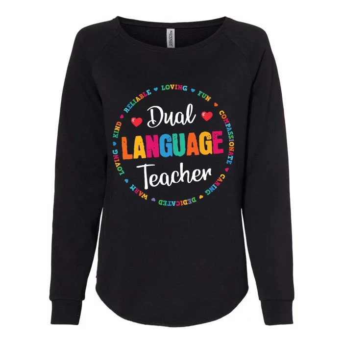 Back To School Squad Students Cute Dual Language Teacher Womens California Wash Sweatshirt