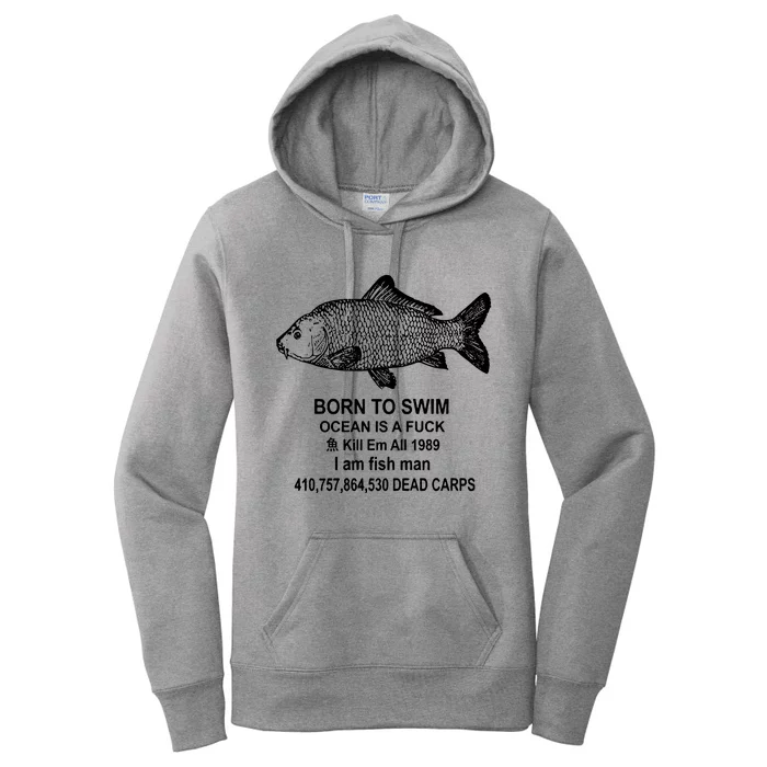 Born To Swim Ocean Is A Fuck Women's Pullover Hoodie