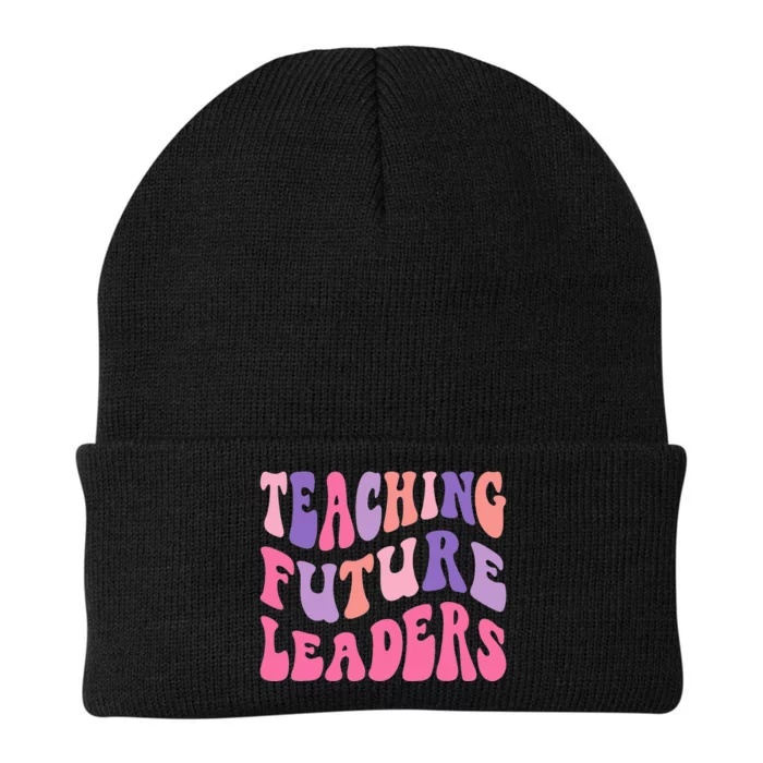 Back To School Teaching Future Leaders Teacher Life Gift Knit Cap Winter Beanie