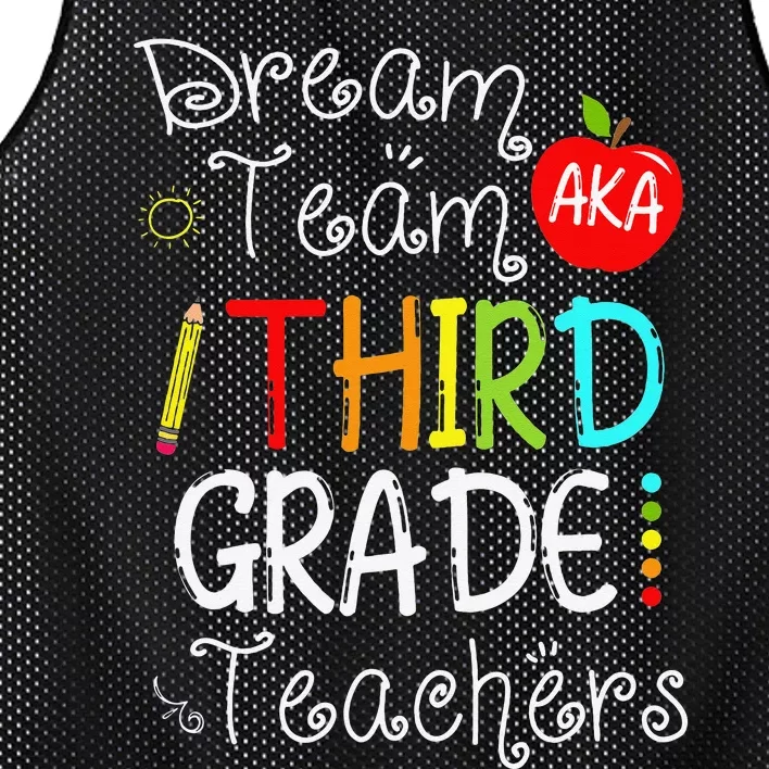 Back To School Dream Team Aka 3rd Grade Teachers Colourful Mesh Reversible Basketball Jersey Tank