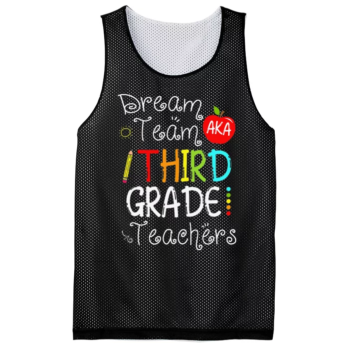 Back To School Dream Team Aka 3rd Grade Teachers Colourful Mesh Reversible Basketball Jersey Tank