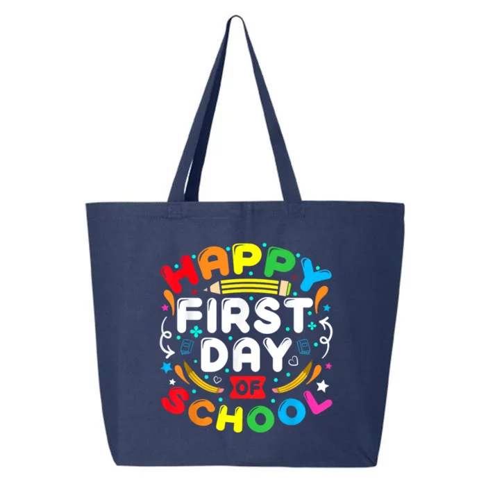 Back To School Happy First Day Of School Teacher Student Kids 25L Jumbo Tote