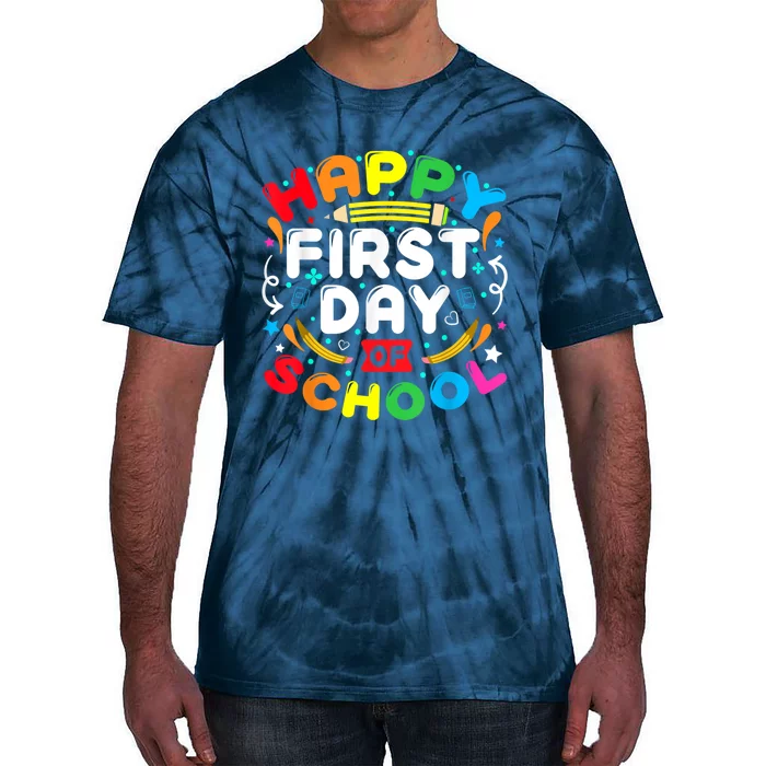 Back To School Happy First Day Of School Teacher Student Kids Tie-Dye T-Shirt