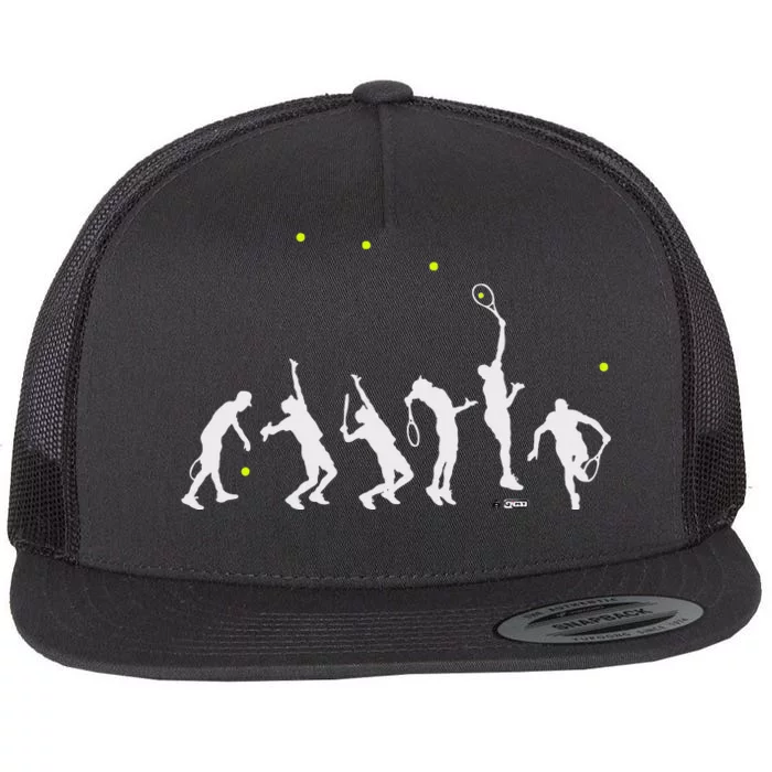 Big Tennis Serve Tennis Silhouette Big Serve Flat Bill Trucker Hat