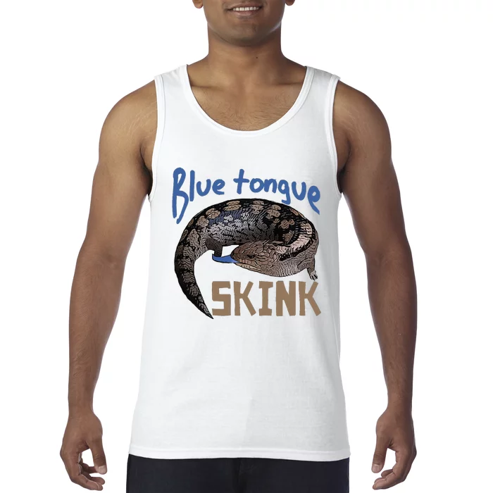 Blue Tongue Skink Pet Lizard Design Tank Top