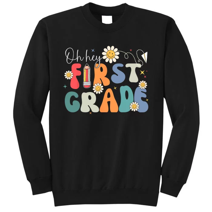 Back To School Oh Hey First Grade Retro Teacher Student Kids Sweatshirt