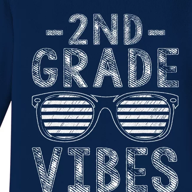 Back To School 2nd Grade Vibes Second Grade Teacher Student Baby Long Sleeve Bodysuit