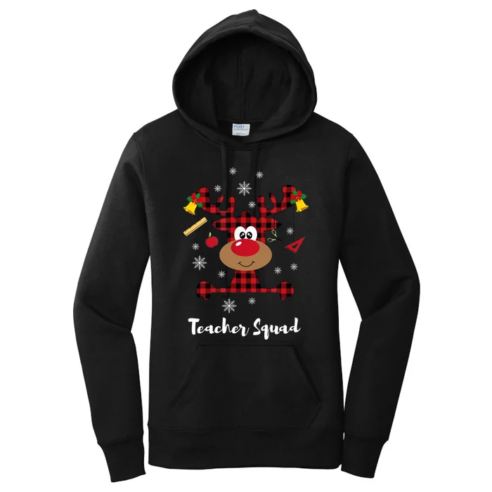 Bleached Teacher Squad Reindeer Funny Teacher Christmas Xmas Women's Pullover Hoodie