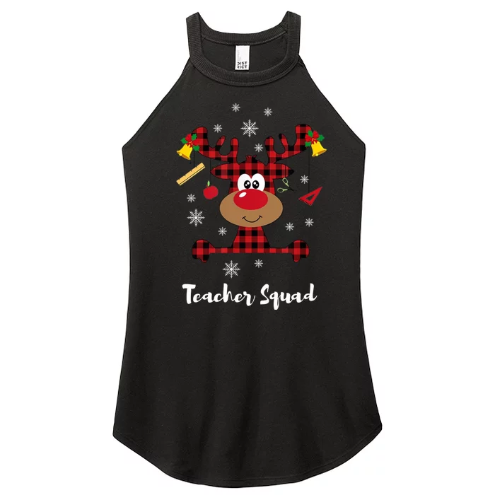 Bleached Teacher Squad Reindeer Funny Teacher Christmas Xmas Women’s Perfect Tri Rocker Tank