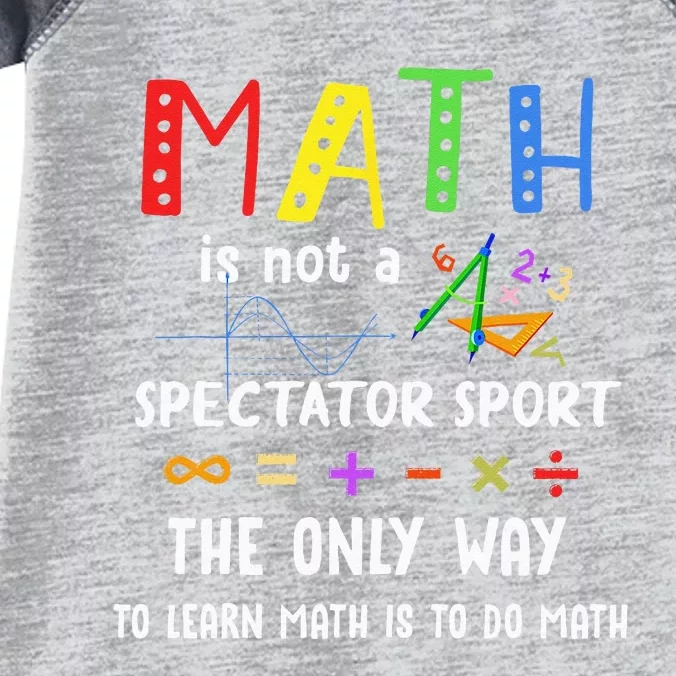 Back To School Math Is Not A Spectator Sport Math Teacher Infant Baby Jersey Bodysuit