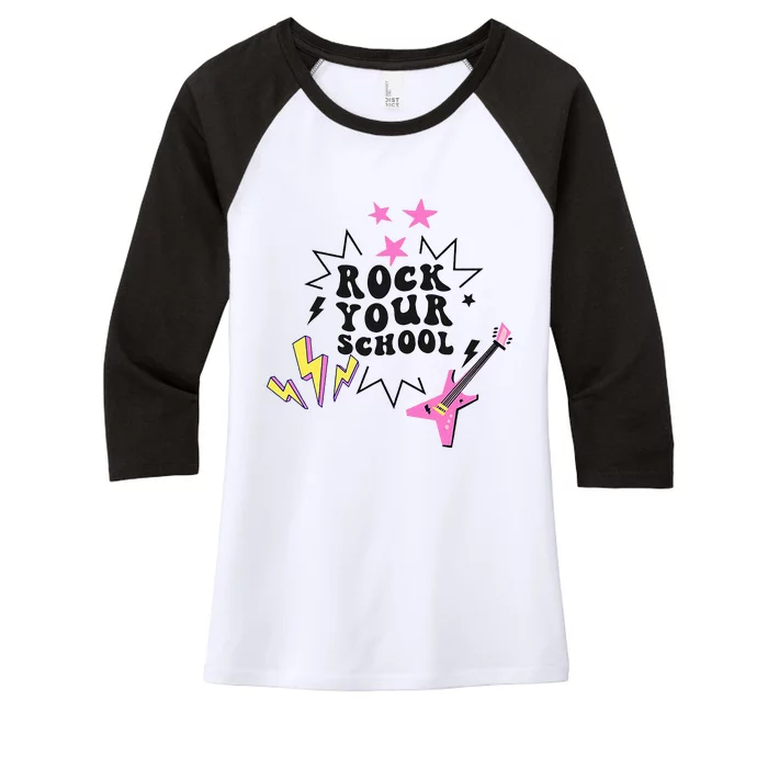 Back To School Rock Your School Music Lover School Women's Tri-Blend 3/4-Sleeve Raglan Shirt