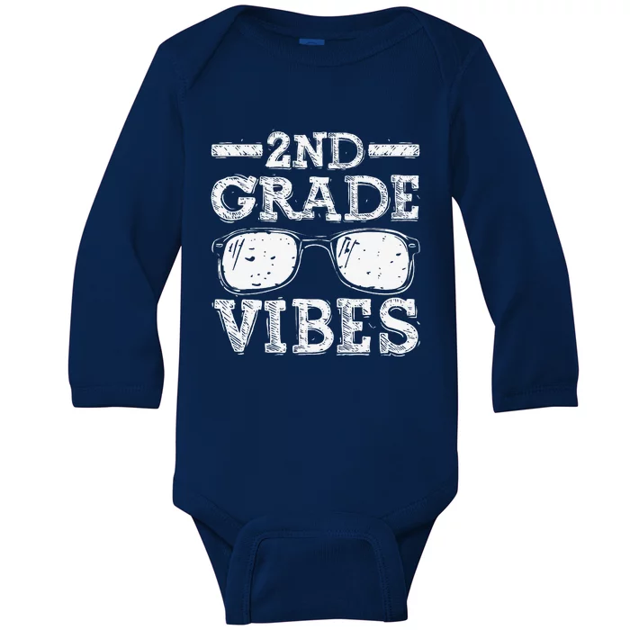 Back To School 2nd Grade Vibes First Day Teacher Baby Long Sleeve Bodysuit