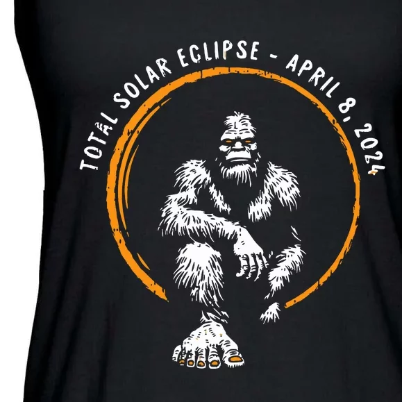 Bigfoot Total Solar Eclipse April 8 2024 Totality Ladies Essential Flowy Tank