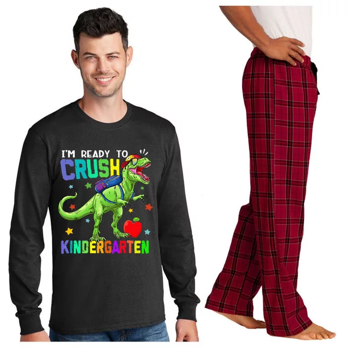 back to school dinosaur im ready to crush kindergarten Long Sleeve Pajama Set