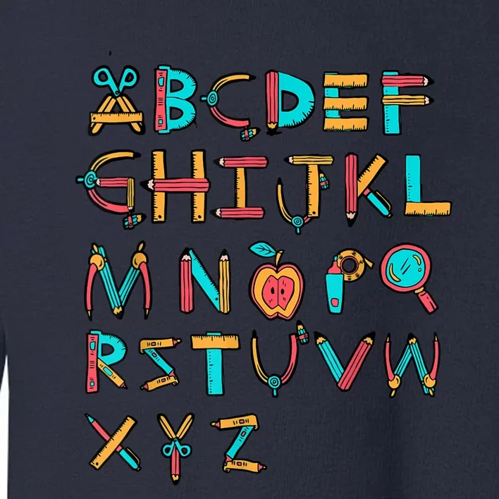 Back To School Alphabet Kindergarten Teacher Toddler Sweatshirt