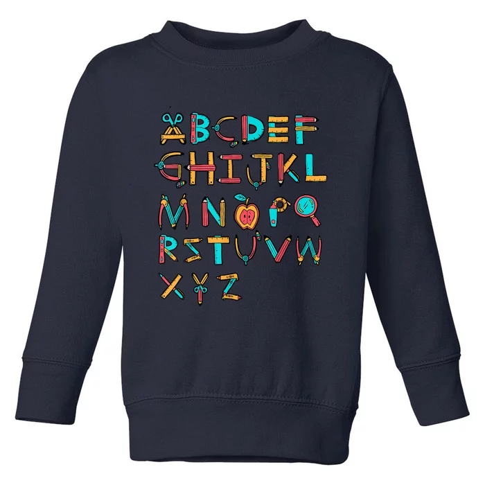 Back To School Alphabet Kindergarten Teacher Toddler Sweatshirt