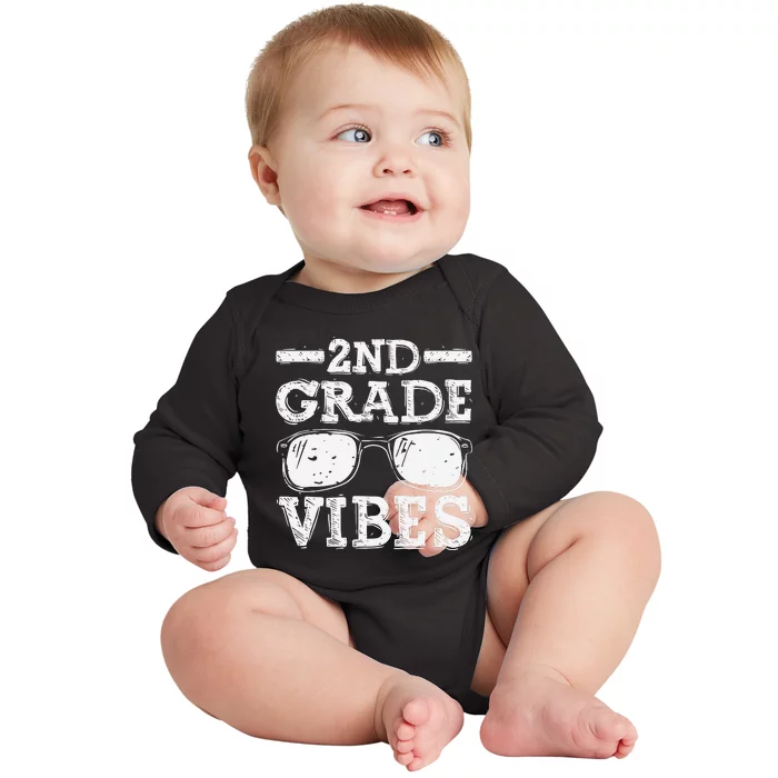 Back To School 2nd Grade Vibes First Day Teacher Gift Baby Long Sleeve Bodysuit