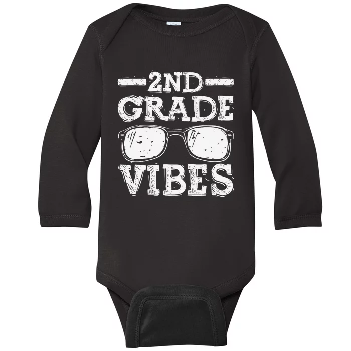 Back To School 2nd Grade Vibes First Day Teacher Gift Baby Long Sleeve Bodysuit