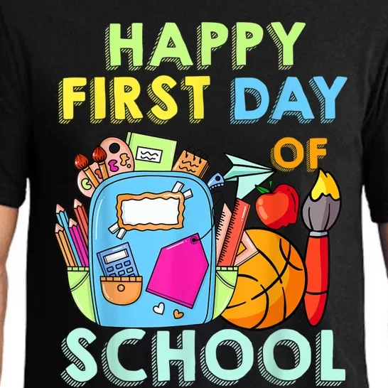 Back To School Happy First Day Of School Teacher Student Pajama Set