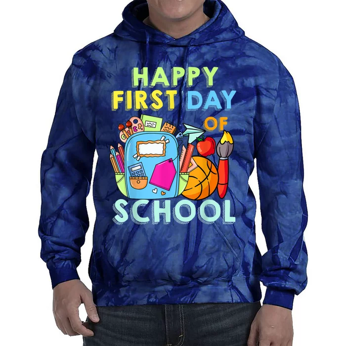 Back To School Happy First Day Of School Teacher Student Tie Dye Hoodie