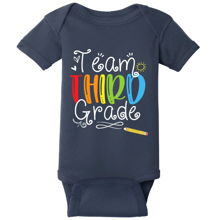 Back To School Team Third Grade 3rd Teacher Student Baby Bodysuit