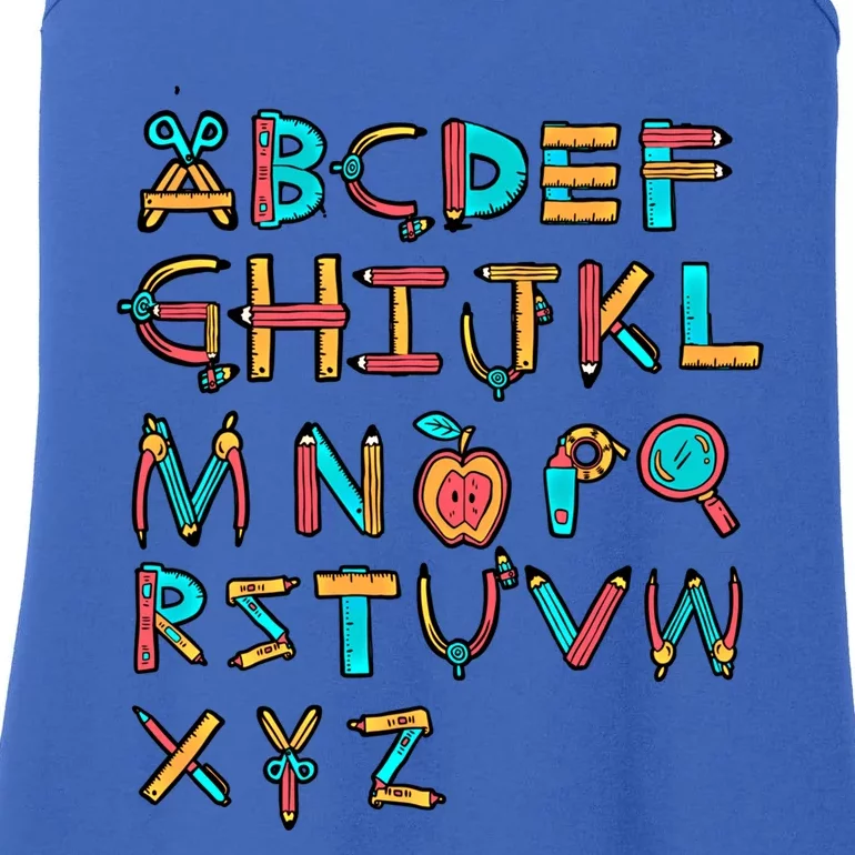 Back To School Alphabet Kindergarten Teacher Cool Gift Ladies Essential Tank