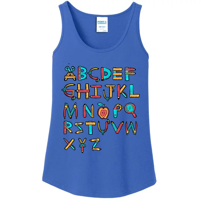 Back To School Alphabet Kindergarten Teacher Cool Gift Ladies Essential Tank