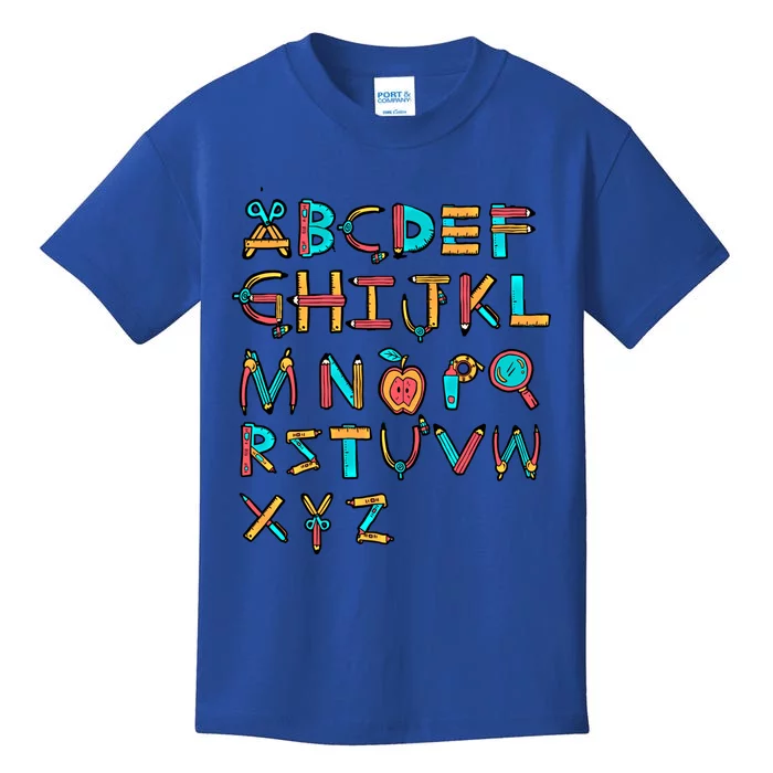 Back To School Alphabet Kindergarten Teacher Cool Gift Kids T-Shirt