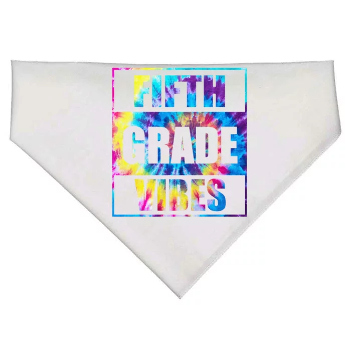 Back To School 5th Grade Vibes First Day Of School Teachers USA-Made Doggie Bandana