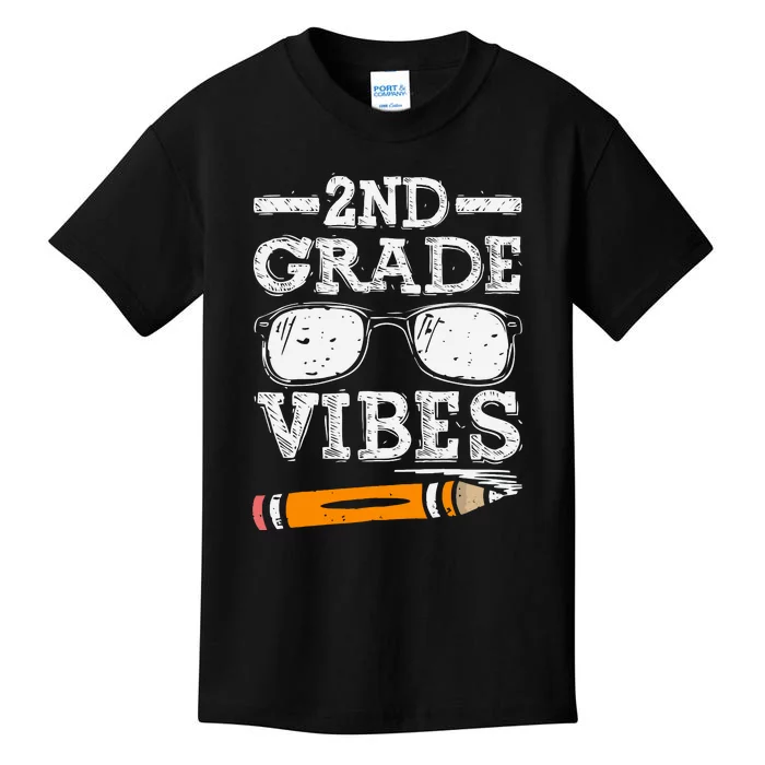 Back To School 2nd Grade Vibes Glasses Pencil First Day Teacher Kids T-Shirt