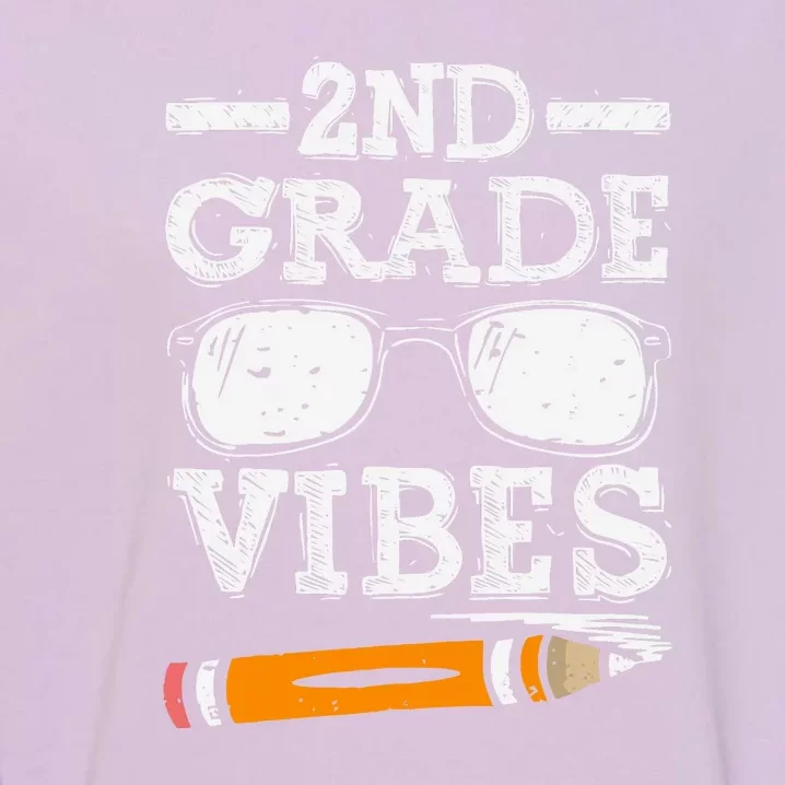 Back To School 2nd Grade Vibes Glasses Pencil First Day Teacher Garment-Dyed Sweatshirt