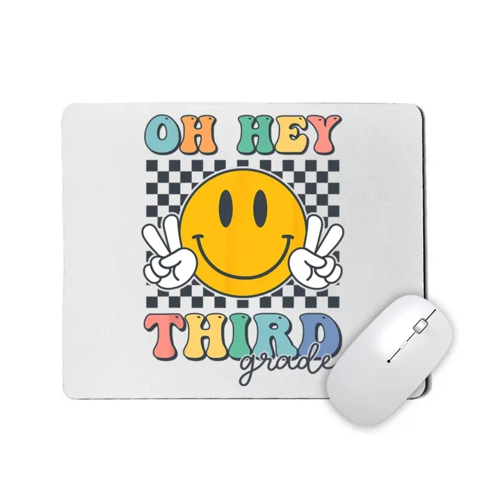 Back To School Oh Hey Third Grade Retro Teacher Student Mousepad