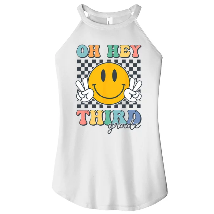 Back To School Oh Hey Third Grade Retro Teacher Student Women’s Perfect Tri Rocker Tank