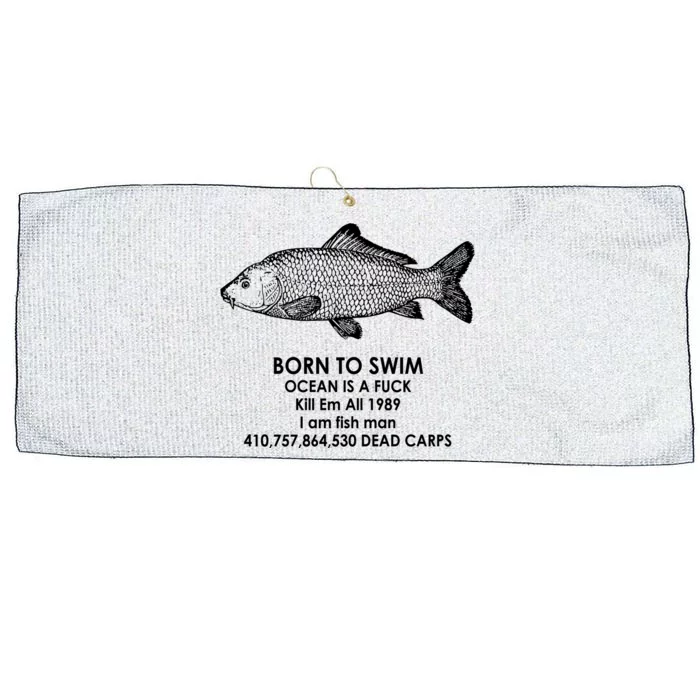 Born To Swim Ocean Is A Fuck Large Microfiber Waffle Golf Towel