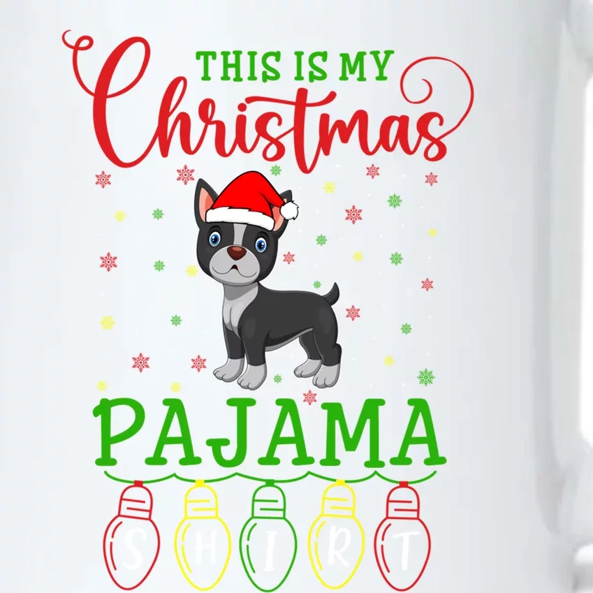 Boston Terrier Santa Hat Light This Is My Christmas Pajama Meaningful Gift Black Color Changing Mug