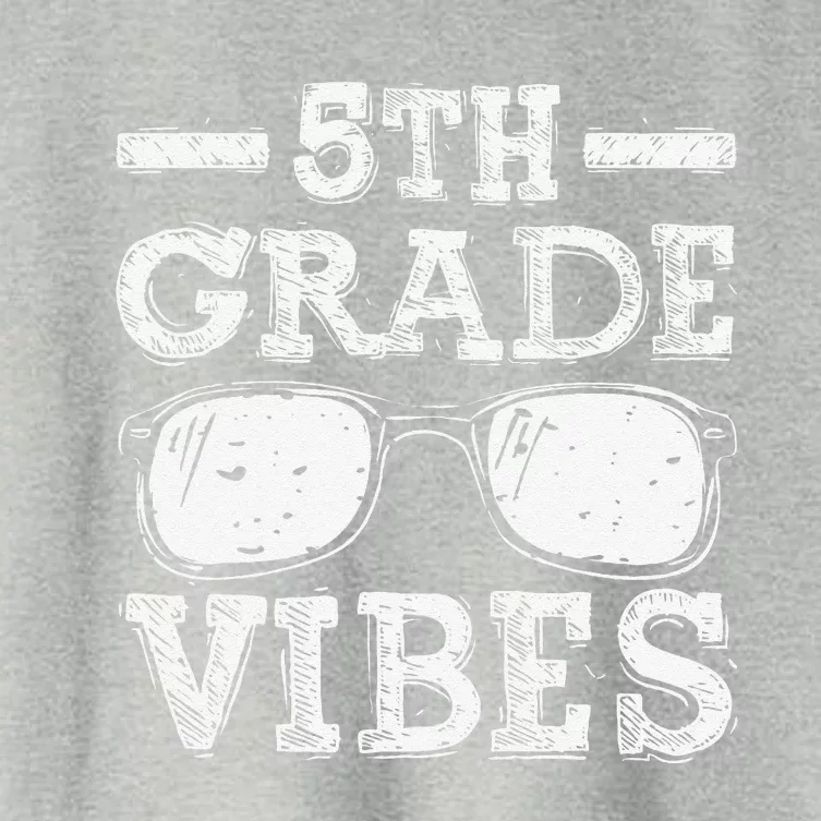 Back To School 5th Grade Vibes First Day Teacher Women's Crop Top Tee