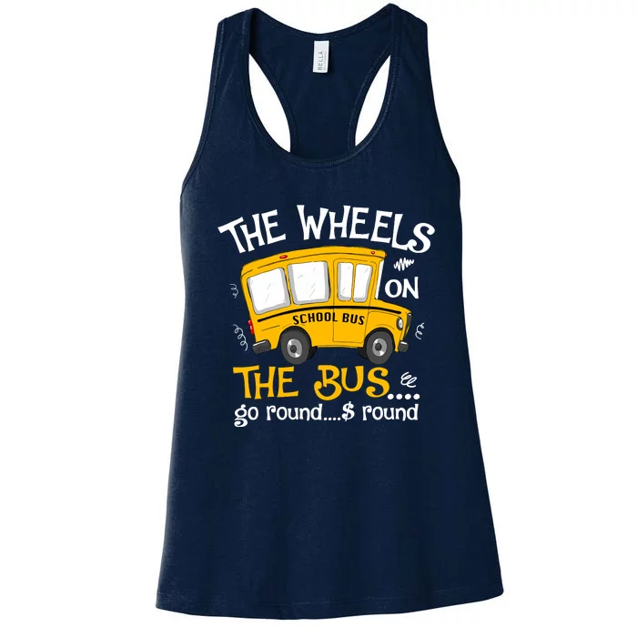 Back To School The Wheels On The Bus Women's Racerback Tank