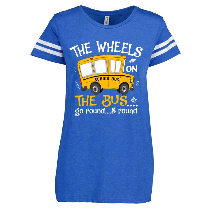 Back To School The Wheels On The Bus Enza Ladies Jersey Football T-Shirt