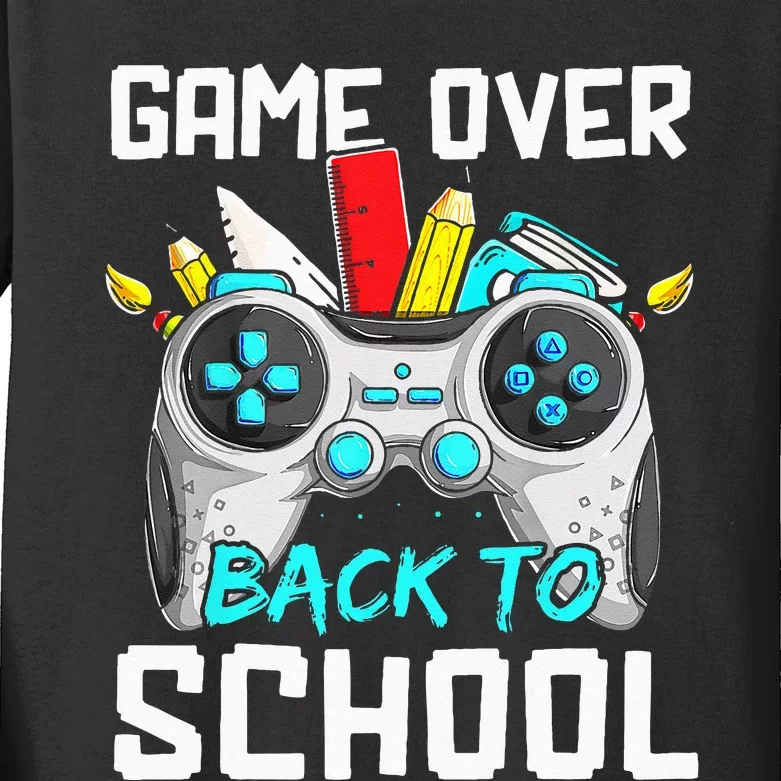 Back To School Funny Game Over Teacher Student Controller Kids Long Sleeve Shirt