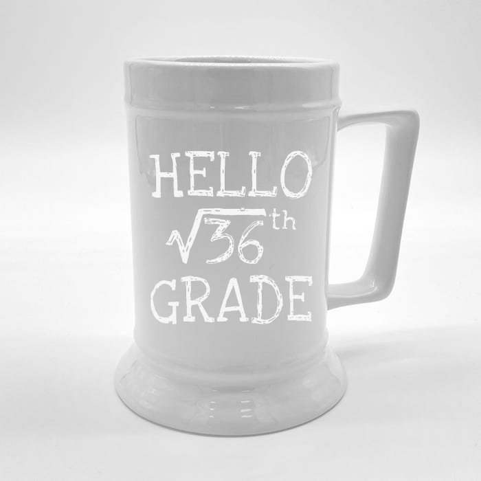 Back To School 6th Grade Square Root Of 36 Math Teacher Front & Back Beer Stein