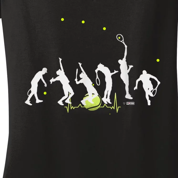 Big Tennis Serve Soft Serve Tennis Tennis Ball Pulse Women's V-Neck T-Shirt