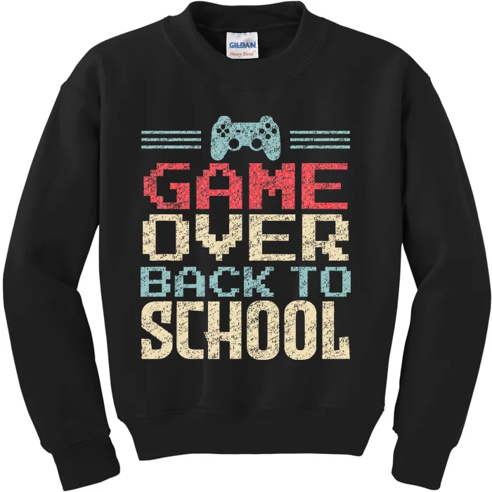 Back To School Funny Game Over Teacher Student Retro Gamer Kids Sweatshirt