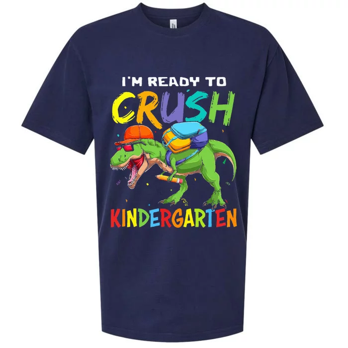 Back To School I'm Ready To Crush Kindergarten Dinosaur Sueded Cloud Jersey T-Shirt