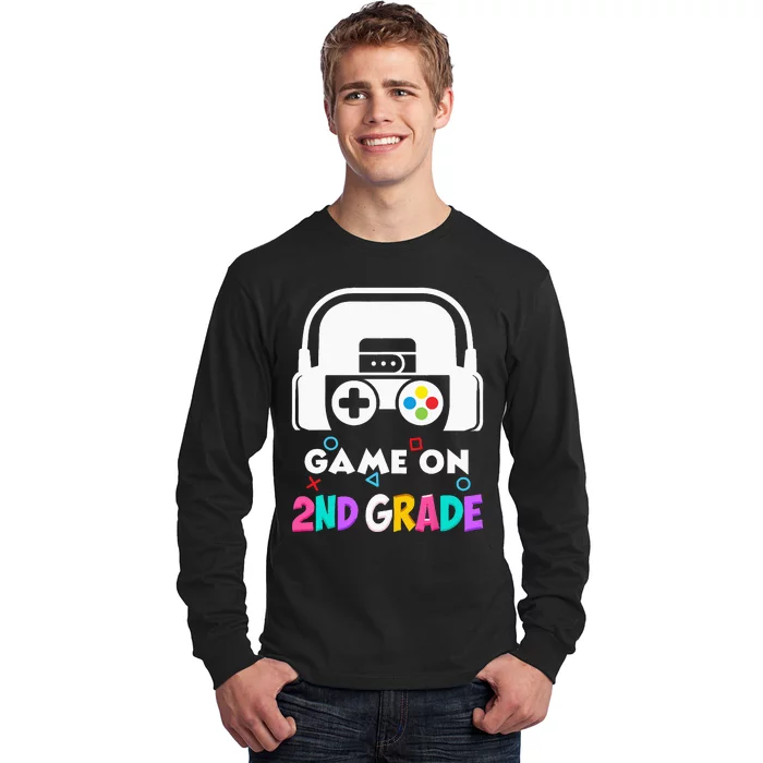 Back To School Game On 2nd Grade Funny Gamer Kids Long Sleeve Shirt