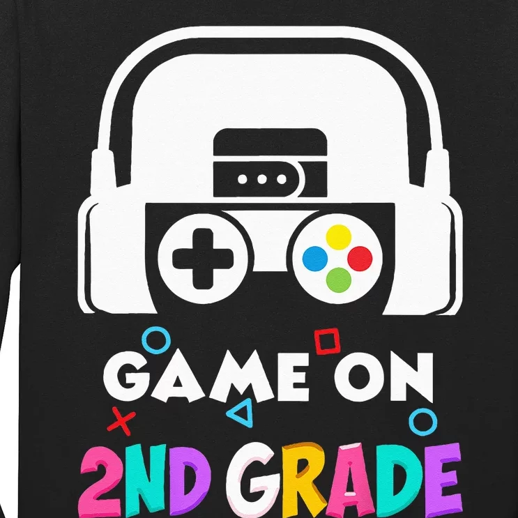 Back To School Game On 2nd Grade Funny Gamer Kids Long Sleeve Shirt