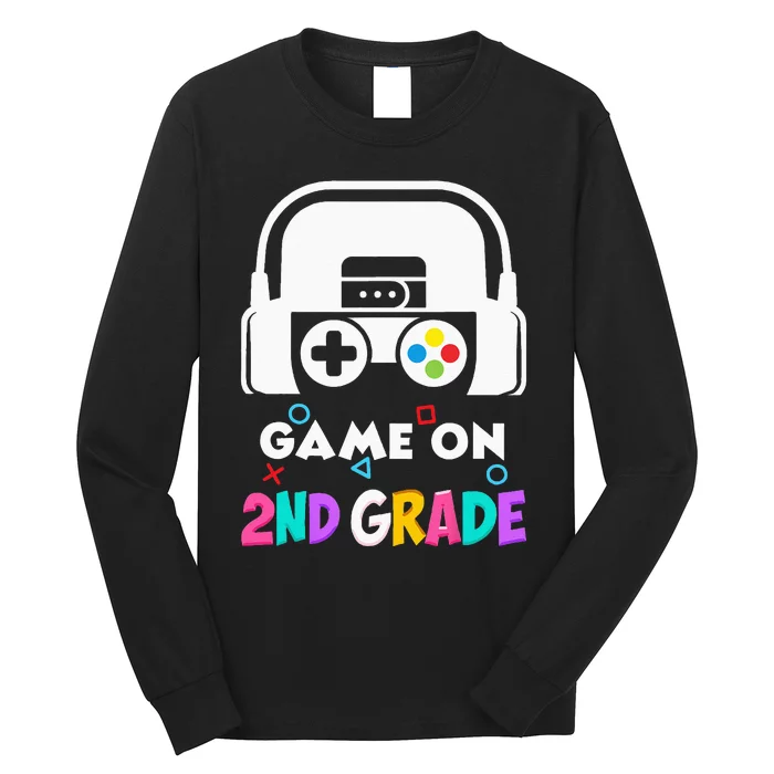 Back To School Game On 2nd Grade Funny Gamer Kids Long Sleeve Shirt