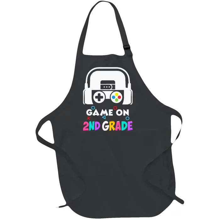 Back To School Game On 2nd Grade Funny Gamer Kids Full-Length Apron With Pocket