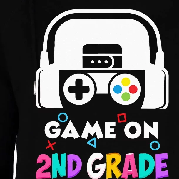 Back To School Game On 2nd Grade Funny Gamer Kids Womens Funnel Neck Pullover Hood