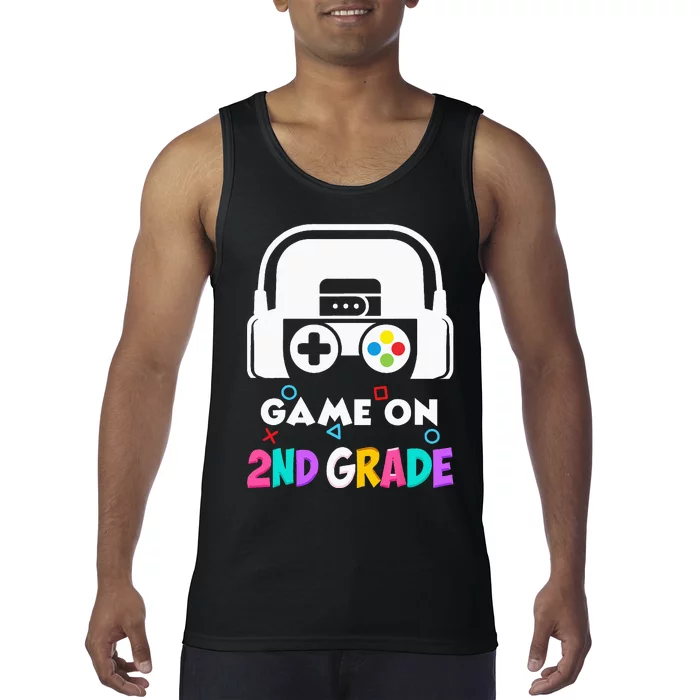 Back To School Game On 2nd Grade Funny Gamer Kids Tank Top