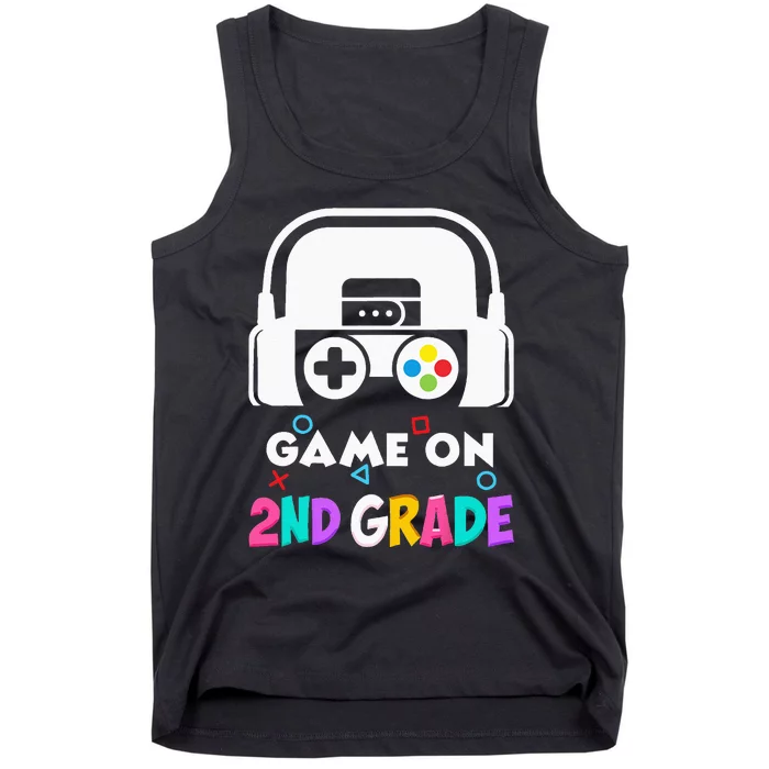 Back To School Game On 2nd Grade Funny Gamer Kids Tank Top